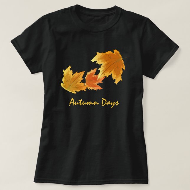 Höstmaple-Löven minskar Tee Shirt (Design framsida)