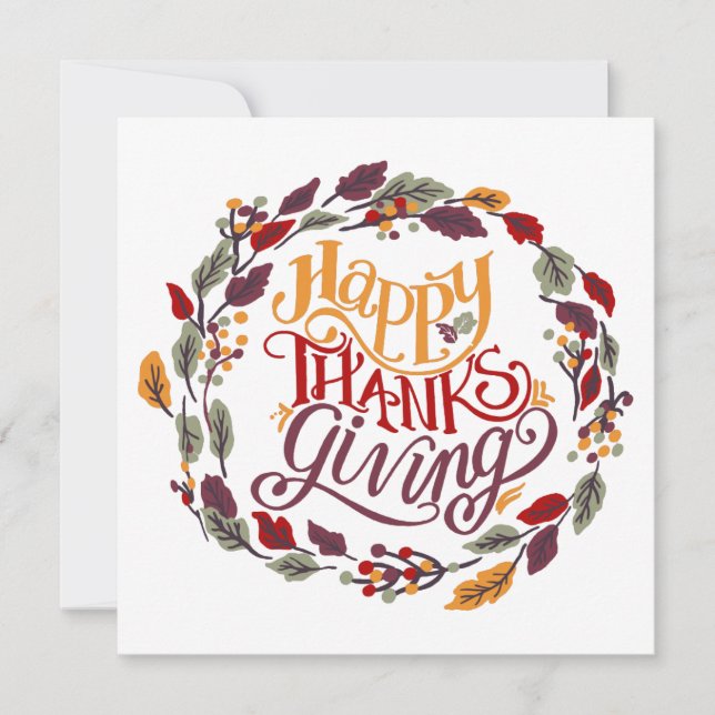 Höstmappat Helgdag för happy thanksgiving Julkort (Framsida)