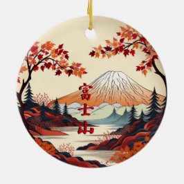 Höstmontera Fuji japansk keramisk prydnadsföremål Julgransprydnad Keramik