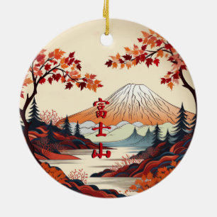 Höstmontera Fuji japansk keramisk prydnadsföremål Julgransprydnad Keramik
