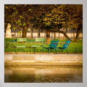 Höstmorgon i Paris Frankrike Poster