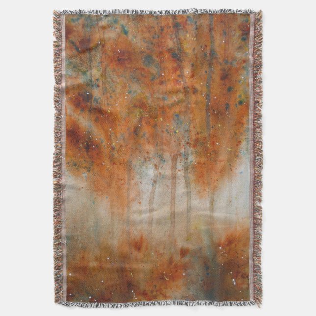 Höstmorgon vattenfärgsutskrift filt (Framsidan Vertikal)