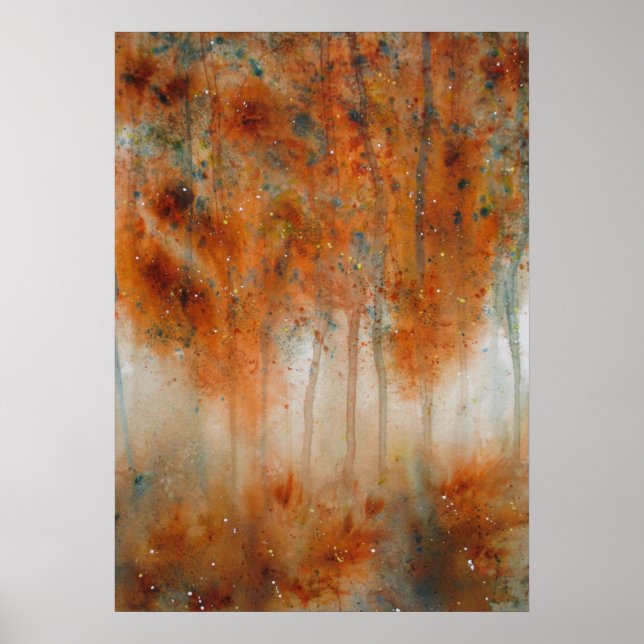 Höstmorgon vattenfärgsutskrift poster (Framsidan)