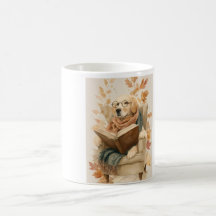 Höstmugg med läsande hund
