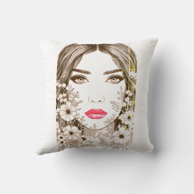 Höstmuse - Kvinnor med blommor Kudde (Baksida)