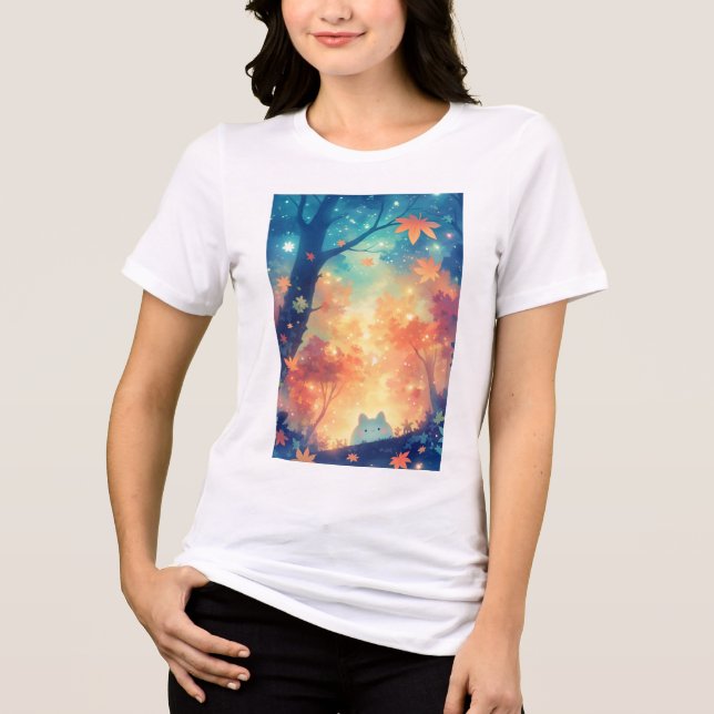 Höstmysig kattkamrat t shirt (Framsida)