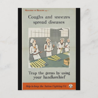 Hostning och nysningar sprider sjukdomar vykort