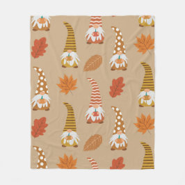 Höstnomer med aple och Oak Löv Fleecefilt