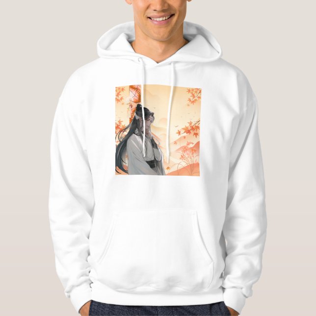 Höstnostalgi: Scholar och lönnlöv Hoodie (Framsida)