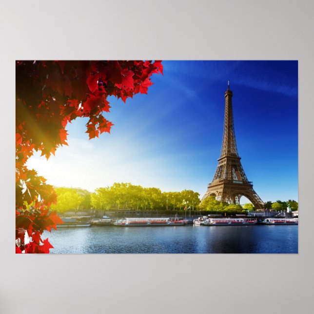 Höstnot i Paris med Eiffel Torn på hösten Poster (Framsidan)
