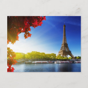 Höstnot i Paris med Eiffel Torn på hösten Vykort