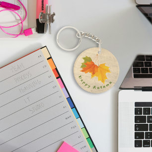 Höstnyckelkedja för färgad Löv