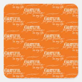 HöstOrange för Thanksgiving - elegant - tacksam Fyrkantigt Klistermärke