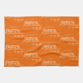 HöstOrange för Thanksgiving - elegant - tacksam Kökshandduk