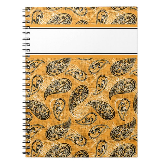 höstorange paisley anteckningsbok (Framsidan)