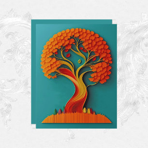 HöstOrange Träd Quilling Scrapbook Papper