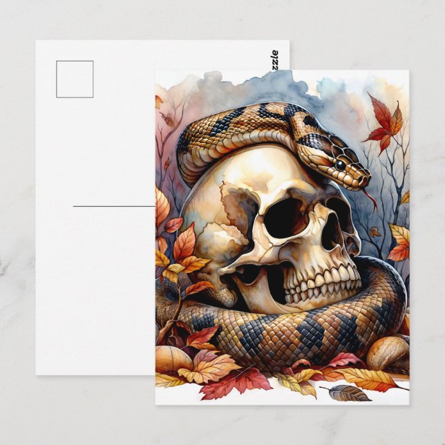 Höstorm med skal vykort (Fram/baksida)