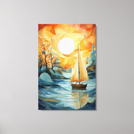 Höstövergång: Abstraktens vattenfärgsfall Canvastryck