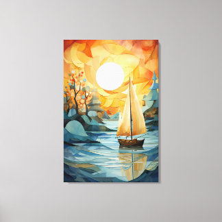 Höstövergång: Abstraktens vattenfärgsfall Canvastryck