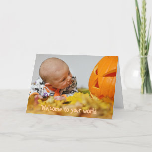 Höstpagan Nyfödd bebis-kort Kort