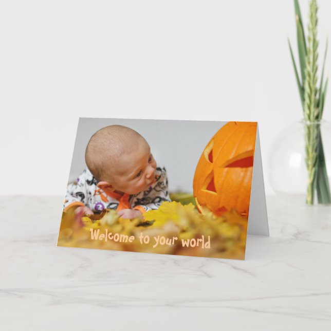 Höstpagan Nyfödd bebis-kort Kort (Framsida)