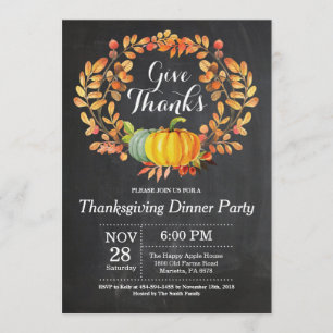 Höstpanel för Thanksgiving på matbordet Party Inbjudningar