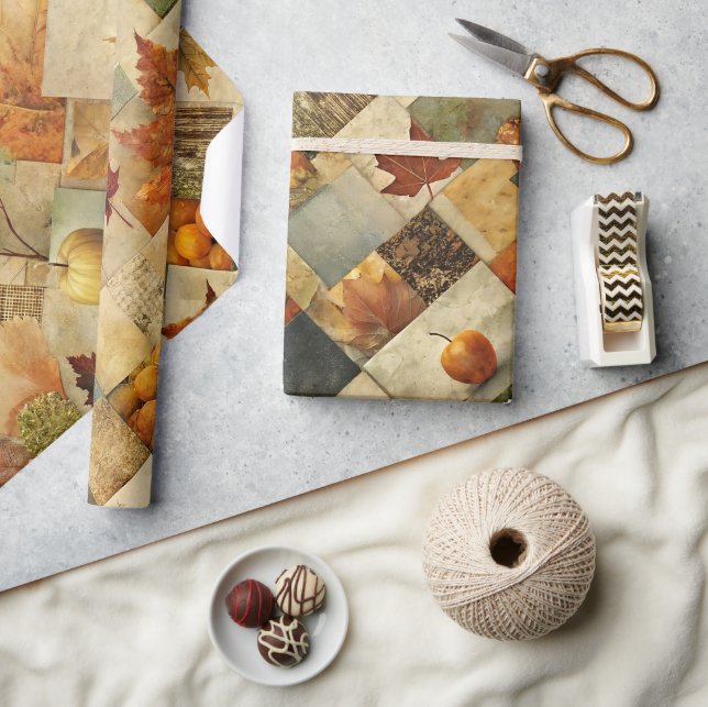 Höstpapperscollage 02 presentpapper (Hantverk)