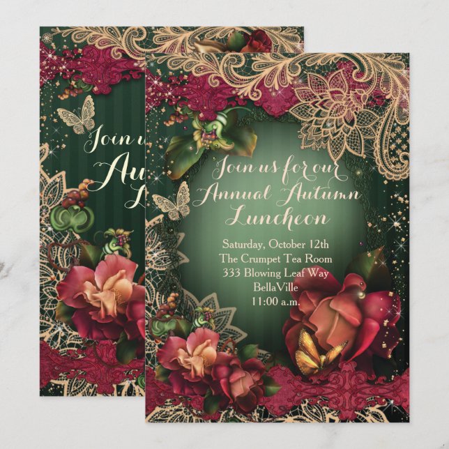 HÖSTPARTY INVITATIONER INBJUDNINGAR (Fram/baksida)