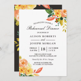 Höstpersiko-Blommigt för fallande bröllopsdagsmat Inbjudningar