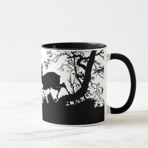 Höstplatshjort på en back i Silhouette Mugg