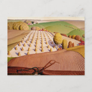 Höstplöjning, 1931 av Grant Wood Vykort