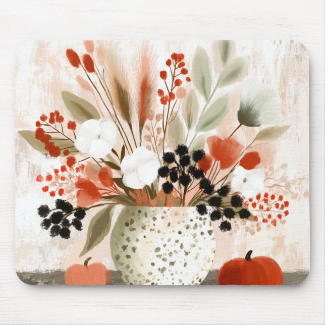 Höstposy och roströda fläckar på kruka musmatta (Framsidan)