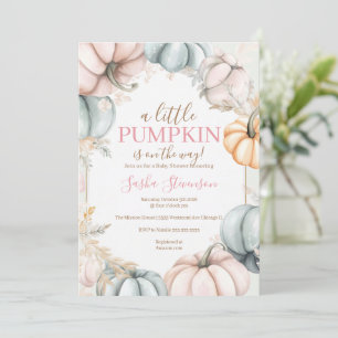 Höstpumpa akvarell baby shower inbjudningar