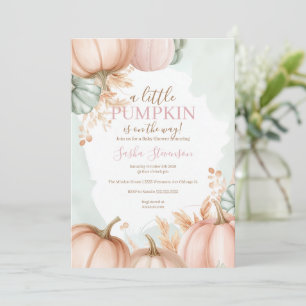 Höstpumpa akvarell baby shower inbjudningar