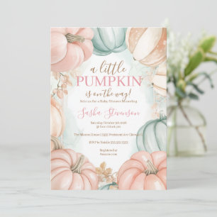 Höstpumpa akvarell baby shower inbjudningar