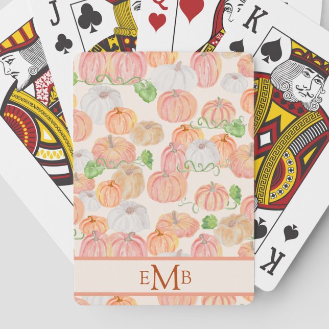 Höstpumpa anpassad monogram höst casinokort (Skapare uppladdad)