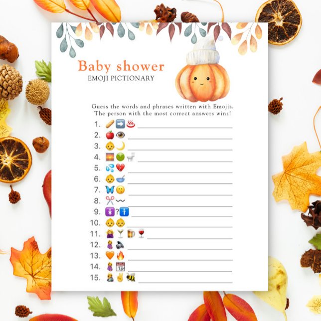 Höstpumpa - baby shower emoji pictionary (Skapare uppladdad)