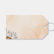 Höstpumpa Baby Shower Favor-märken – Persika