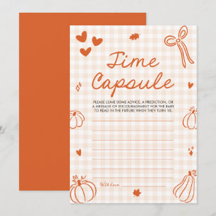 Höstpumpa Baby Shower Tids kapsel spel Inbjudningar