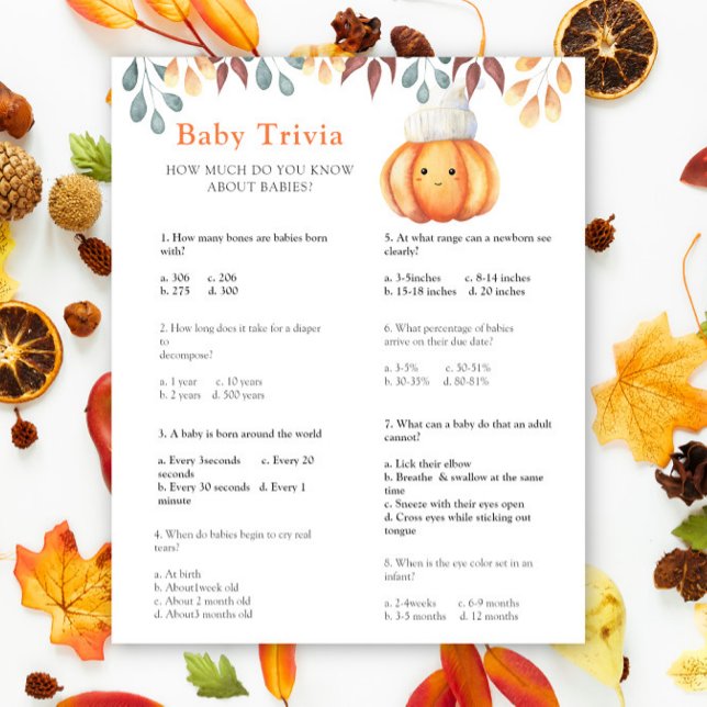 Höstpumpa - Baby Trivia | Baby Shower Game (Skapare uppladdad)