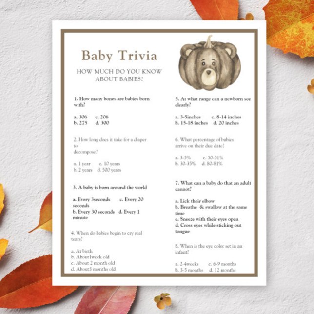 Höstpumpa - Baby Trivia | Baby Shower Lek (Skapare uppladdad)