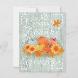 Höstpumpa  Blå Tall Julkort