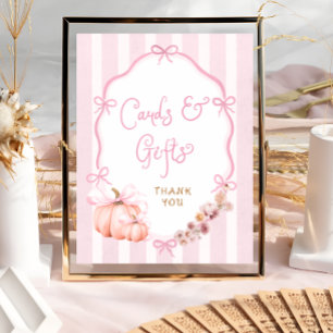 Höstpumpa Blommiga Baby Shower-kort och presenter Poster