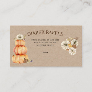höstpumpa, blommigt, raffle biljett tilläggskort