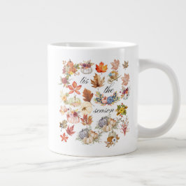 Höstpumpa Blommor Löv Konst Jumbo Mugg