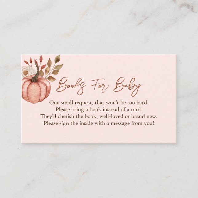 Höstpumpa Bokar för Baby-höljeskort Tilläggskort (Framsida)