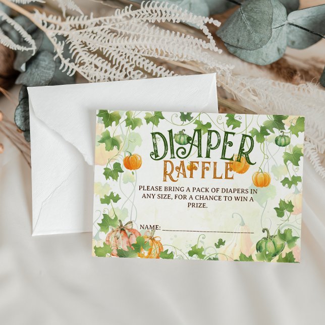 Höstpumpa Botanisk Blöja Lotteri Baby Shower Tilläggskort (Skapare uppladdad)