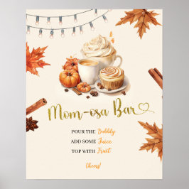Höstpumpa brygger kaffe Baby Shower Mom-osa Poster