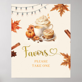 Höstpumpa brygger kaffe lämnar baby Förmån Poster