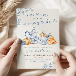Höstpumpa Chinoiserie Baby Shower Tekumpa Inbjudningar